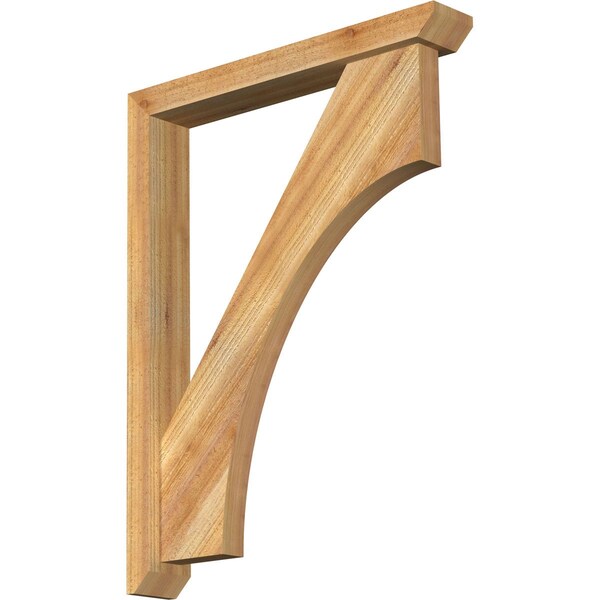 Ekena Millwork Westlake Slat Rough Sawn Bracket w/ Offset Brace, Western Red Cedar, 4"W x 26"D x 34"H BKT0402X26X34WTL06RWR - main